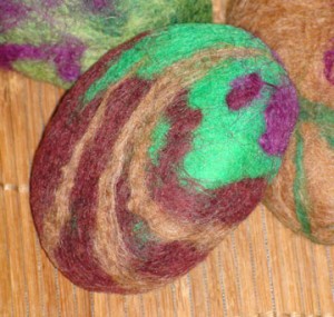 Felted soap up close