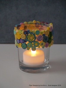 rimmed glass flameless holder