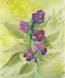 trumpet flower watercolor small