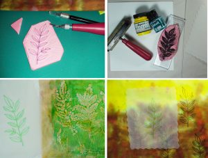 curving printing silk gelli