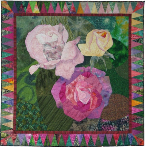 art quilts roses