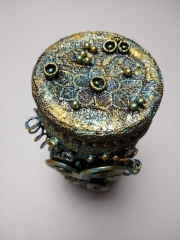altered bottle fiber art