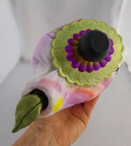 Close-up of cast top and spout.