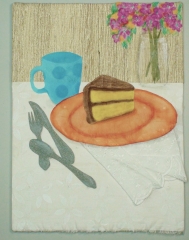 mixed media fiber art collage