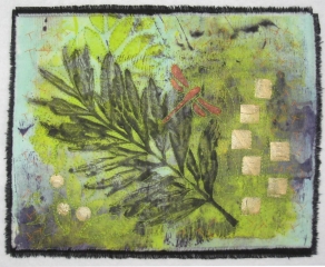 mixed media fiber art collage
