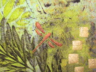 mixed media fiber art collage