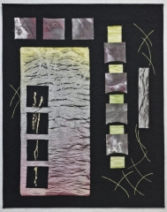 art quilt painted fabric free motion quilting shibori