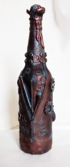 altered bottle fiber art