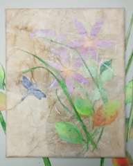mixed media fiber art collage