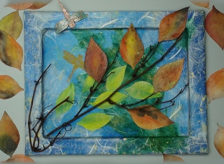 mixed media fiber art collage