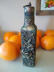 altered bottle fiber art